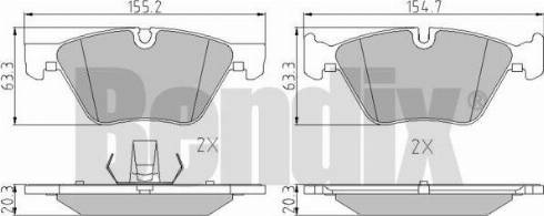 BENDIX 510512 - Kit de plaquettes de frein, frein à disque cwaw.fr