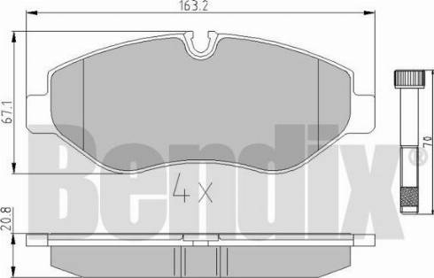 BENDIX 510517 - Kit de plaquettes de frein, frein à disque cwaw.fr