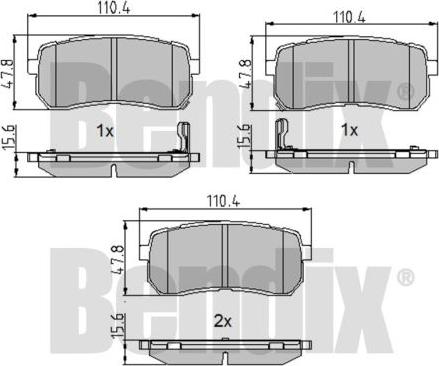 BENDIX 510585 - Kit de plaquettes de frein, frein à disque cwaw.fr