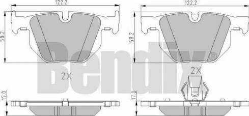 BENDIX 510586 - Kit de plaquettes de frein, frein à disque cwaw.fr