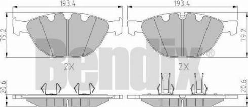 BENDIX 510588 - Kit de plaquettes de frein, frein à disque cwaw.fr