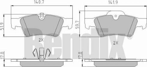 BENDIX 510583 - Kit de plaquettes de frein, frein à disque cwaw.fr