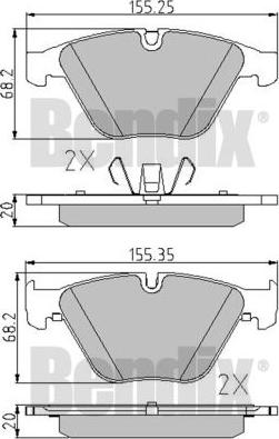 BENDIX 510587 - Kit de plaquettes de frein, frein à disque cwaw.fr