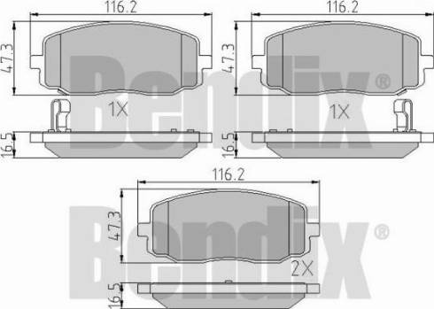 BENDIX 510539 - Kit de plaquettes de frein, frein à disque cwaw.fr