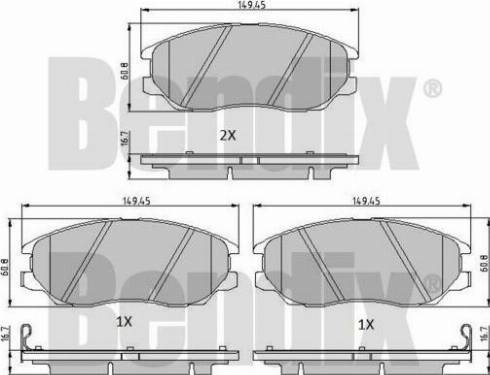 BENDIX 510536 - Kit de plaquettes de frein, frein à disque cwaw.fr