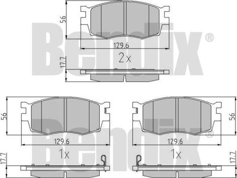 BENDIX 510537 - Kit de plaquettes de frein, frein à disque cwaw.fr