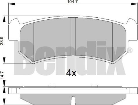 BENDIX 510524 - Kit de plaquettes de frein, frein à disque cwaw.fr