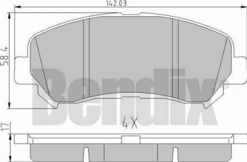 BENDIX 510520 - Kit de plaquettes de frein, frein à disque cwaw.fr