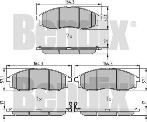 BENDIX 510521 - Kit de plaquettes de frein, frein à disque cwaw.fr