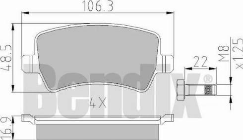 BENDIX 510528 - Kit de plaquettes de frein, frein à disque cwaw.fr