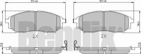 BENDIX 510522 - Kit de plaquettes de frein, frein à disque cwaw.fr