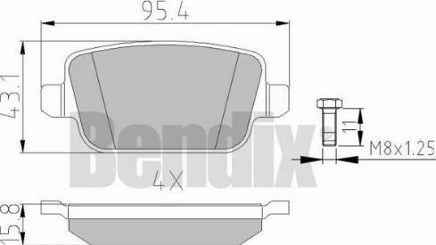 BENDIX 510527 - Kit de plaquettes de frein, frein à disque cwaw.fr