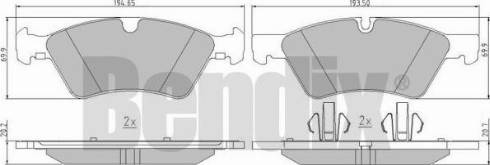 BENDIX 510575 - Kit de plaquettes de frein, frein à disque cwaw.fr