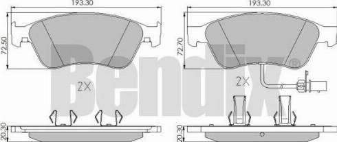 BENDIX 510576 - Kit de plaquettes de frein, frein à disque cwaw.fr