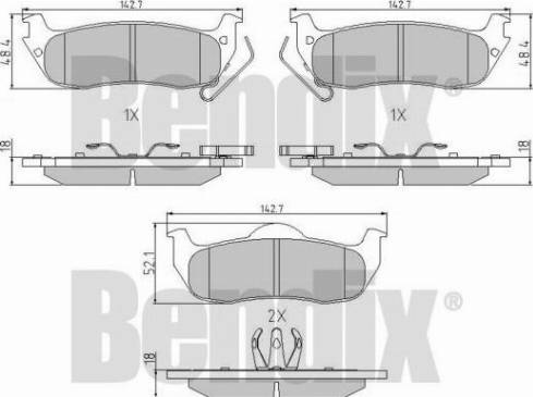 BENDIX 510570 - Kit de plaquettes de frein, frein à disque cwaw.fr