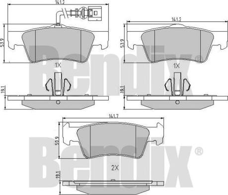 BENDIX 510578 - Kit de plaquettes de frein, frein à disque cwaw.fr