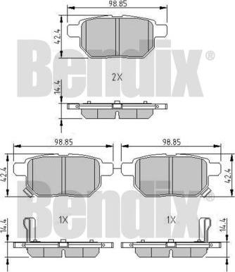 BENDIX 510573 - Kit de plaquettes de frein, frein à disque cwaw.fr