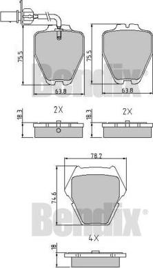 BENDIX 510577 - Kit de plaquettes de frein, frein à disque cwaw.fr