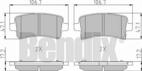 BENDIX 510690 - Kit de plaquettes de frein, frein à disque cwaw.fr