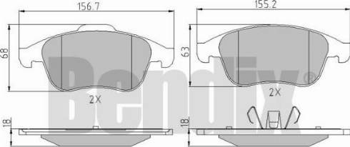 BENDIX 510698 - Kit de plaquettes de frein, frein à disque cwaw.fr