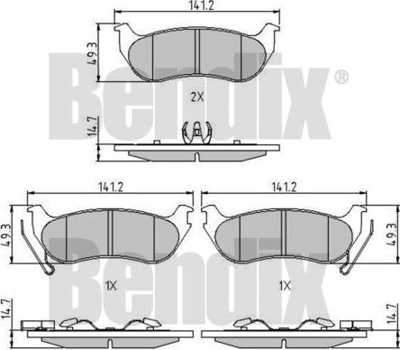 BENDIX 510644 - Kit de plaquettes de frein, frein à disque cwaw.fr