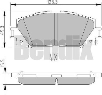 BENDIX 510645 - Kit de plaquettes de frein, frein à disque cwaw.fr