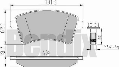 BENDIX 510654 - Kit de plaquettes de frein, frein à disque cwaw.fr