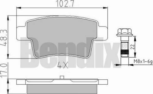 BENDIX 510651 - Kit de plaquettes de frein, frein à disque cwaw.fr