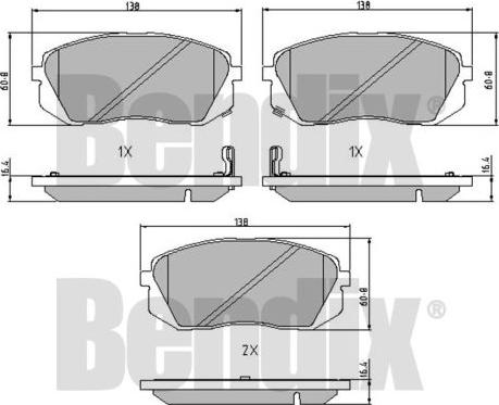 BENDIX 510664 - Kit de plaquettes de frein, frein à disque cwaw.fr