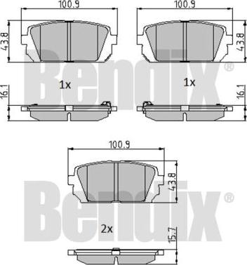 BENDIX 510665 - Kit de plaquettes de frein, frein à disque cwaw.fr