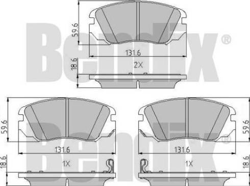 BENDIX 510660 - Kit de plaquettes de frein, frein à disque cwaw.fr