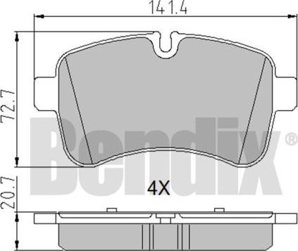 BENDIX 510663 - Kit de plaquettes de frein, frein à disque cwaw.fr