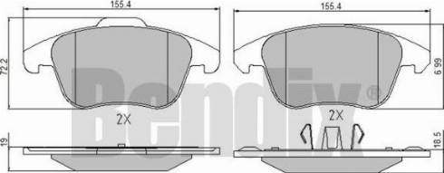 BENDIX 510609 - Kit de plaquettes de frein, frein à disque cwaw.fr