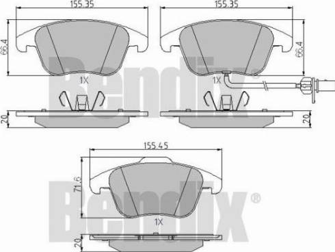 BENDIX 510605 - Kit de plaquettes de frein, frein à disque cwaw.fr