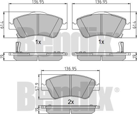 BENDIX 510606 - Kit de plaquettes de frein, frein à disque cwaw.fr