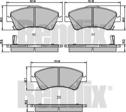 BENDIX 510608 - Kit de plaquettes de frein, frein à disque cwaw.fr