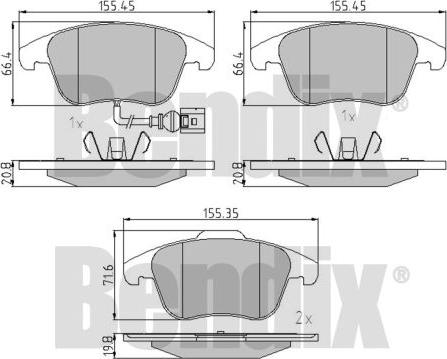 BENDIX 510603 - Kit de plaquettes de frein, frein à disque cwaw.fr