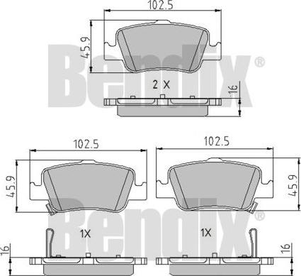 BENDIX 510607 - Kit de plaquettes de frein, frein à disque cwaw.fr