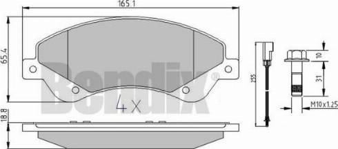 BENDIX 510615 - Kit de plaquettes de frein, frein à disque cwaw.fr