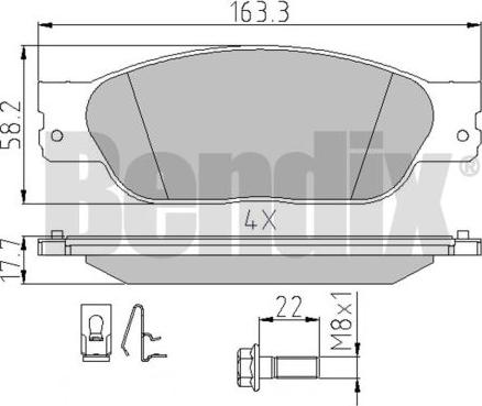 BENDIX 510617 - Kit de plaquettes de frein, frein à disque cwaw.fr