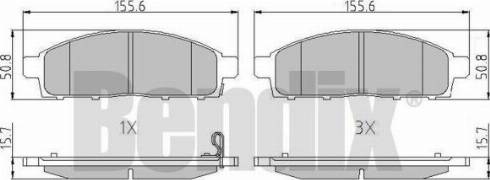 BENDIX 510686 - Kit de plaquettes de frein, frein à disque cwaw.fr