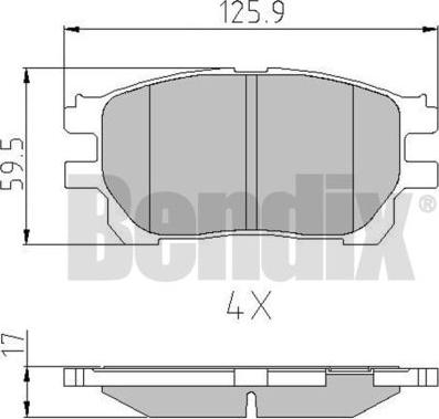 BENDIX 510680 - Kit de plaquettes de frein, frein à disque cwaw.fr