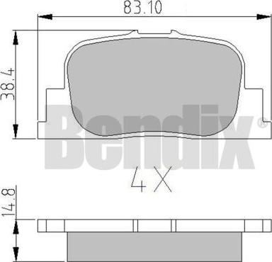 BENDIX 510682 - Kit de plaquettes de frein, frein à disque cwaw.fr