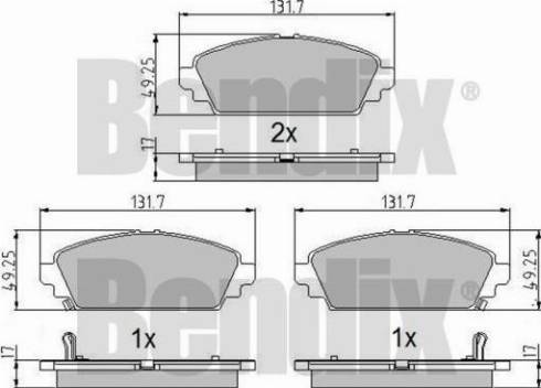 BENDIX 510638 - Kit de plaquettes de frein, frein à disque cwaw.fr