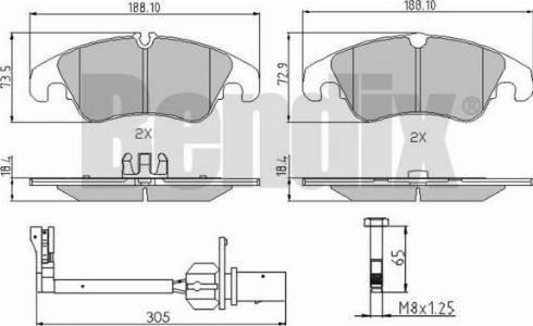 BENDIX 510633 - Kit de plaquettes de frein, frein à disque cwaw.fr