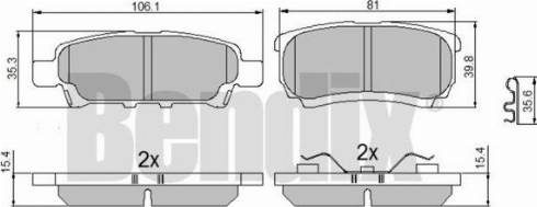 BENDIX 510632 - Kit de plaquettes de frein, frein à disque cwaw.fr