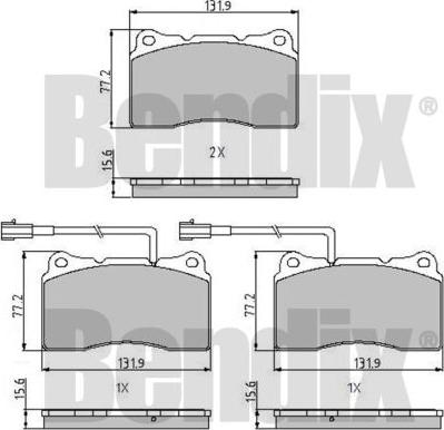 BENDIX 510637 - Kit de plaquettes de frein, frein à disque cwaw.fr