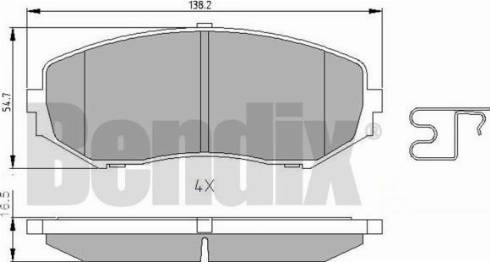 BENDIX 510624 - Kit de plaquettes de frein, frein à disque cwaw.fr