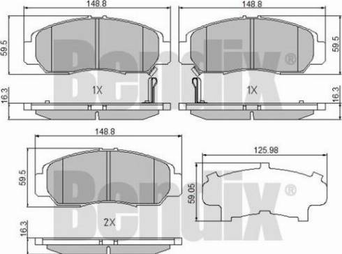 BENDIX 510625 - Kit de plaquettes de frein, frein à disque cwaw.fr