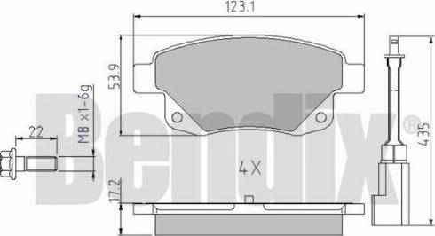 BENDIX 510620 - Kit de plaquettes de frein, frein à disque cwaw.fr